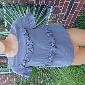 HD in Paris by Anthropologie grey silk shirt, size medium